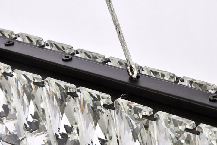 42 Inch Led Double Rectangle Pendant In Black