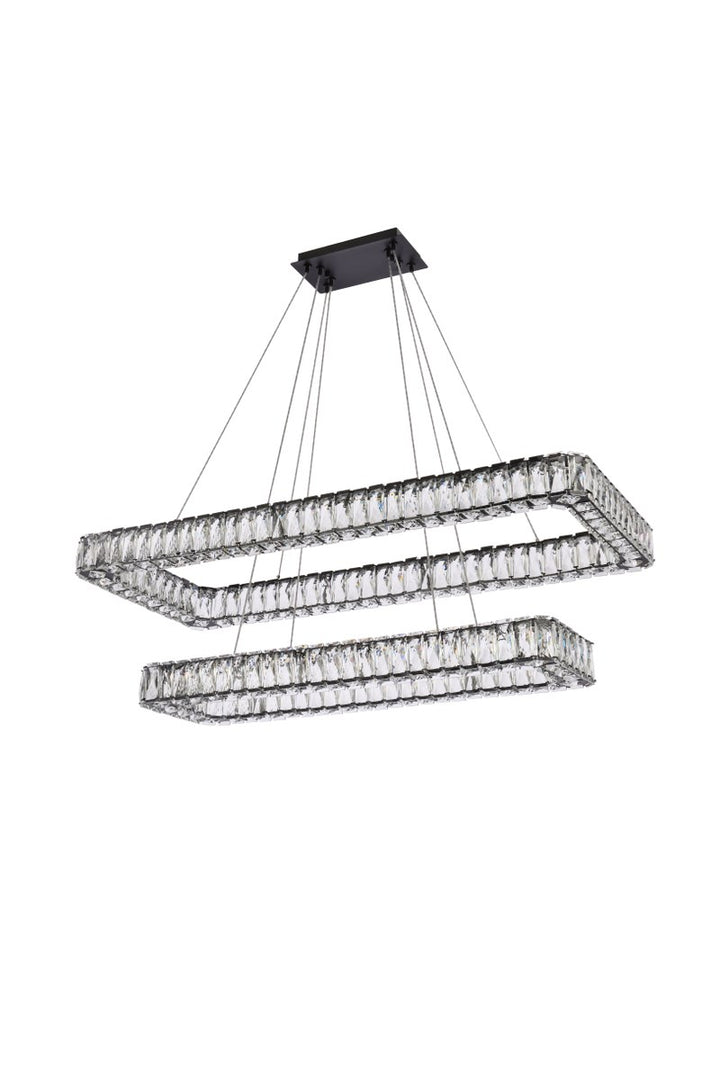 42 Inch Led Double Rectangle Pendant In Black