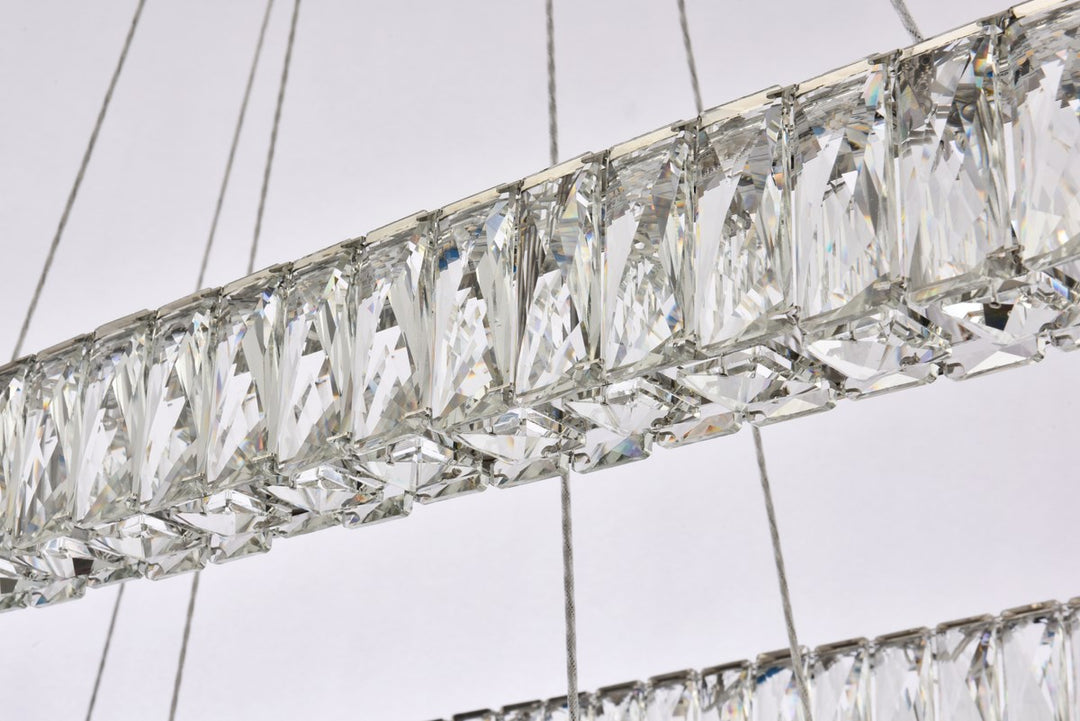 42 Inch Led Double Rectangle Pendant In Chrome