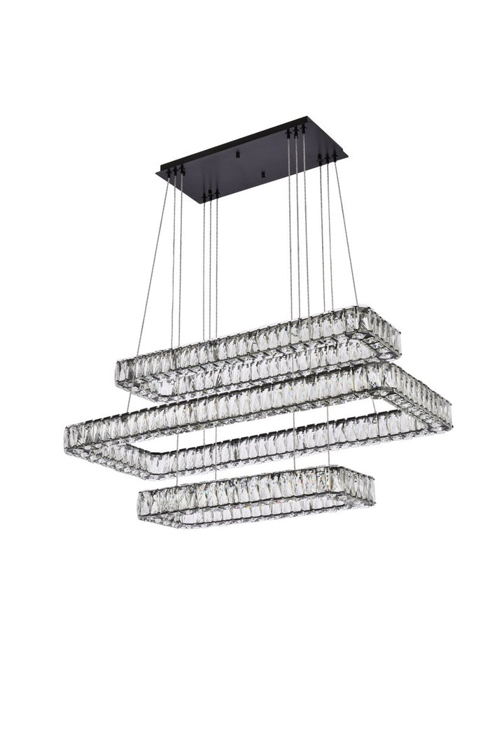 42 Inch Led Triple Rectangle Pendant In Black