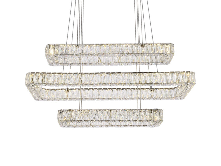 42 Inch Led Triple Rectangle Pendant In Chrome