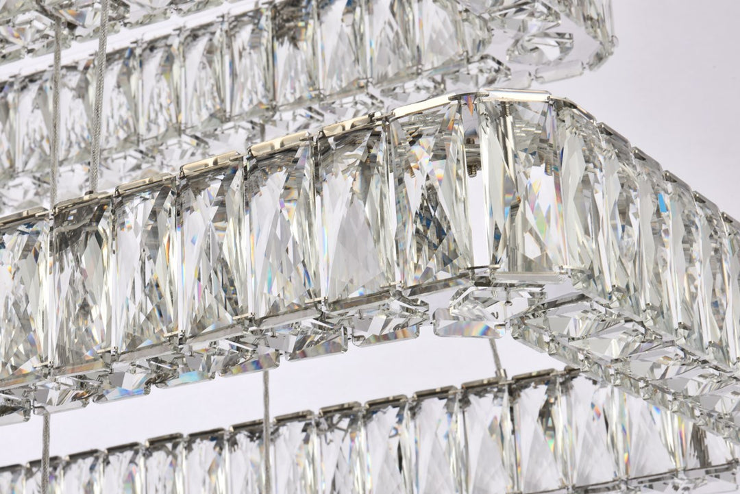42 Inch Led Triple Rectangle Pendant In Chrome
