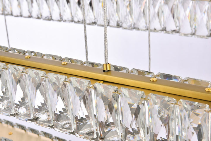 42 Inch Led Triple Rectangle Pendant In Gold