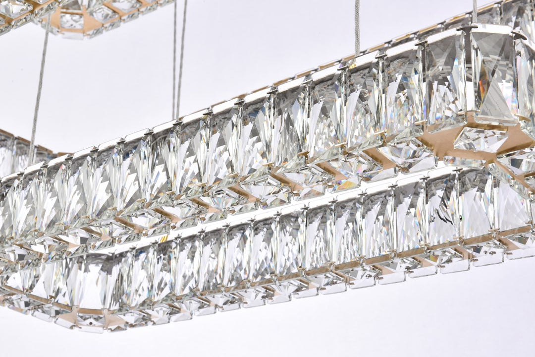 42 Inch Led Triple Rectangle Pendant In Gold