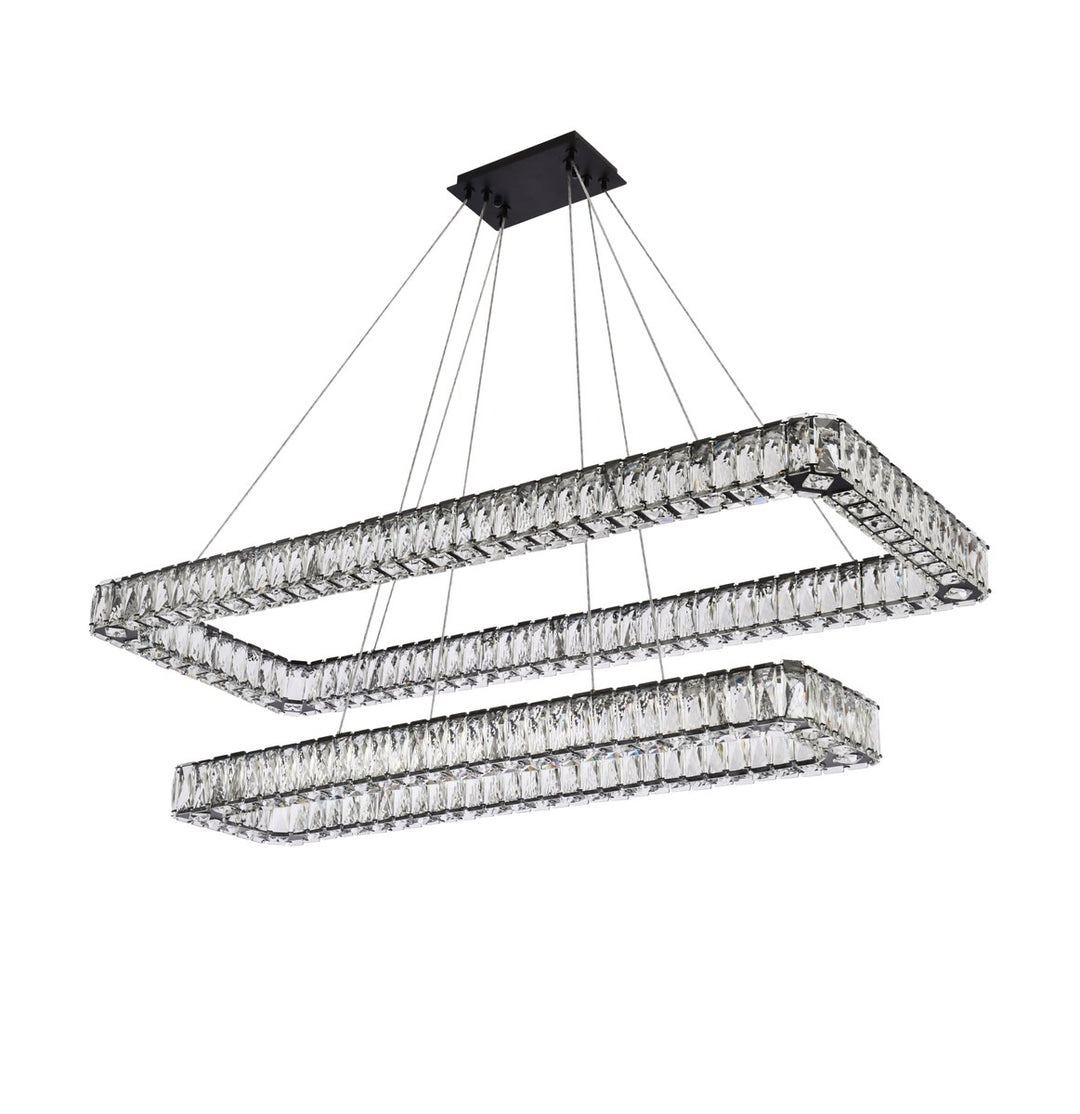 50 Inch Led Double Rectangle Pendant In Black
