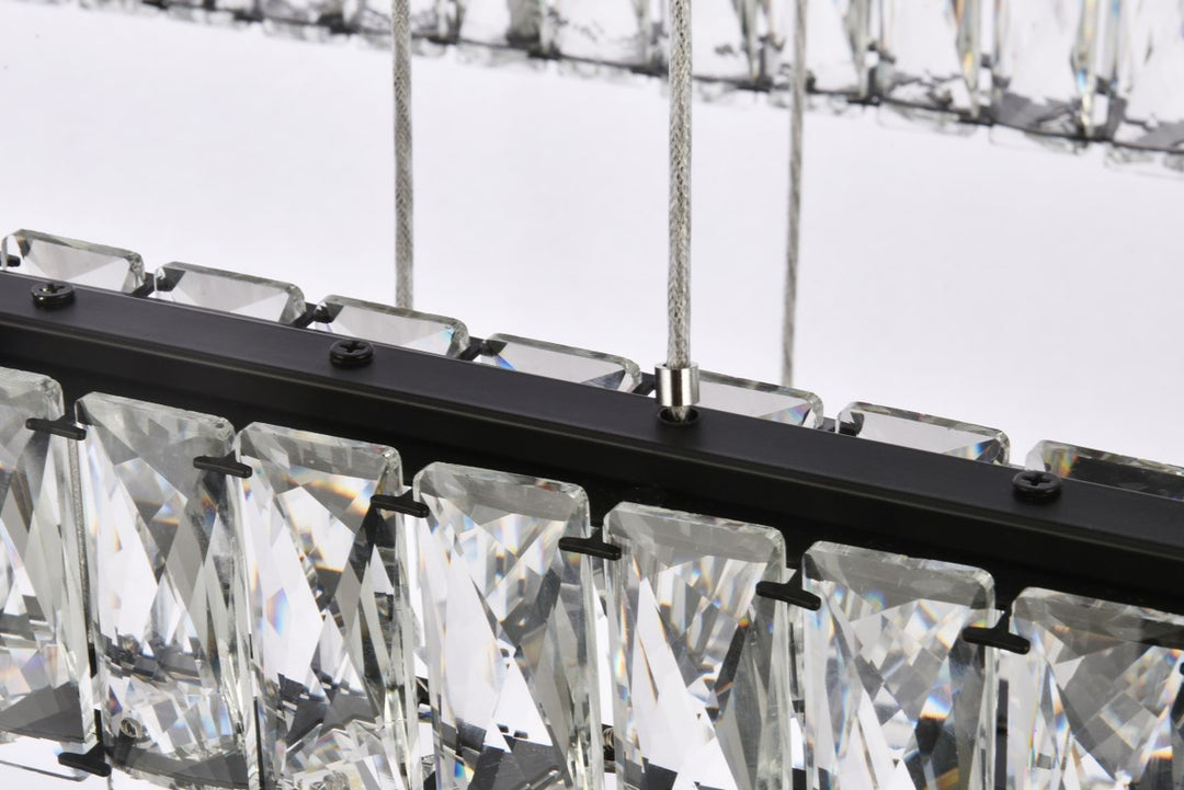 50 Inch Led Double Rectangle Pendant In Black