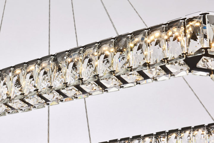 50 Inch Led Double Rectangle Pendant In Black