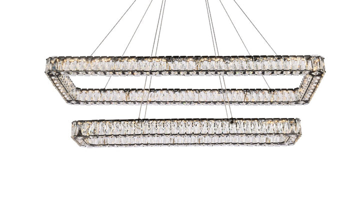 50 Inch Led Double Rectangle Pendant In Black