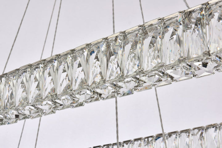 50 Inch Led Double Rectangle Pendant In Chrome