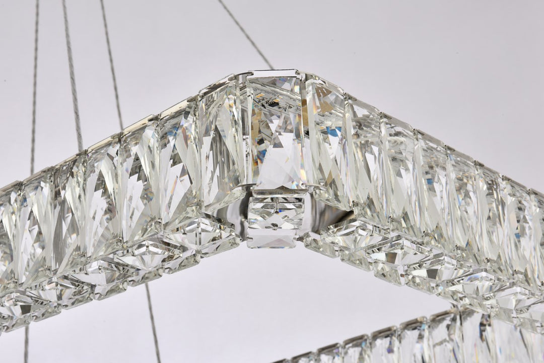 50 Inch Led Double Rectangle Pendant In Chrome