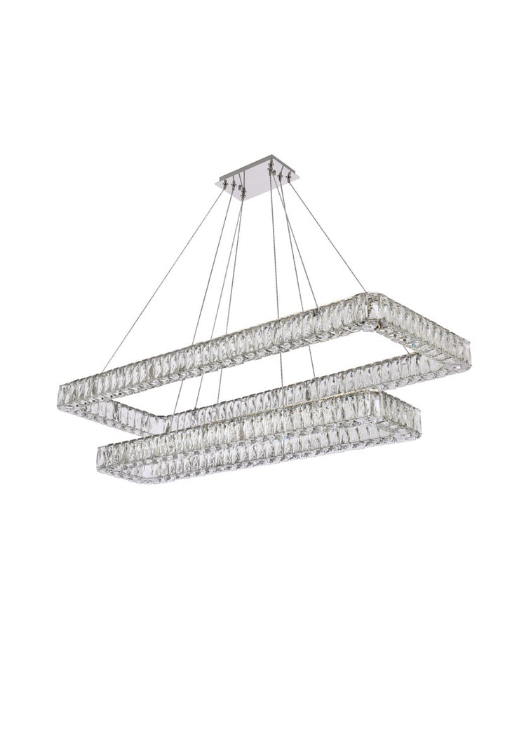 50 Inch Led Double Rectangle Pendant In Chrome