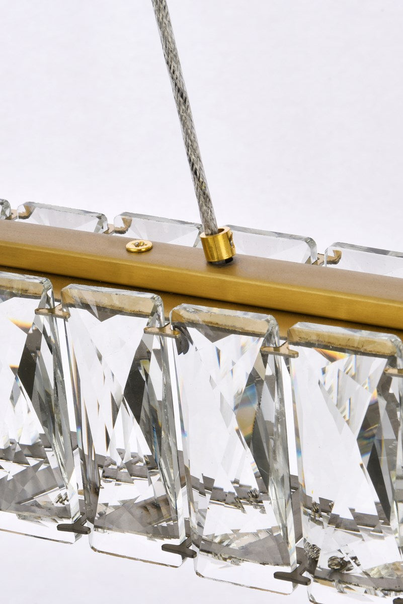50 Inch Led Double Rectangle Pendant In Gold