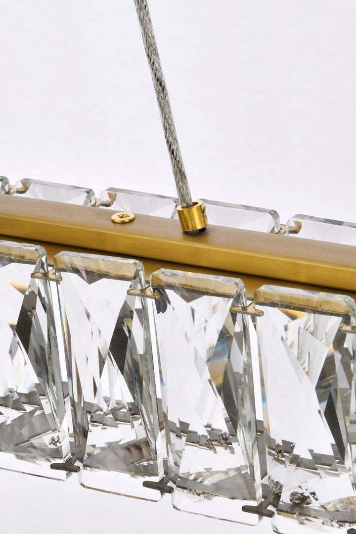 50 Inch Led Double Rectangle Pendant In Gold