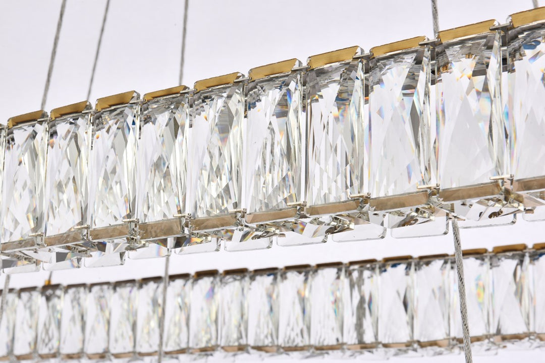 50 Inch Led Double Rectangle Pendant In Gold