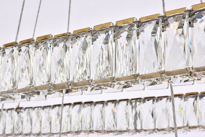50 Inch Led Double Rectangle Pendant In Gold