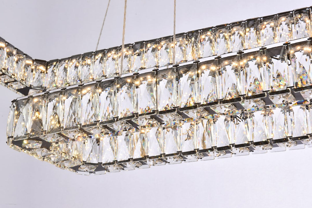 50 Inch Led Triple Rectangle Pendant In Black