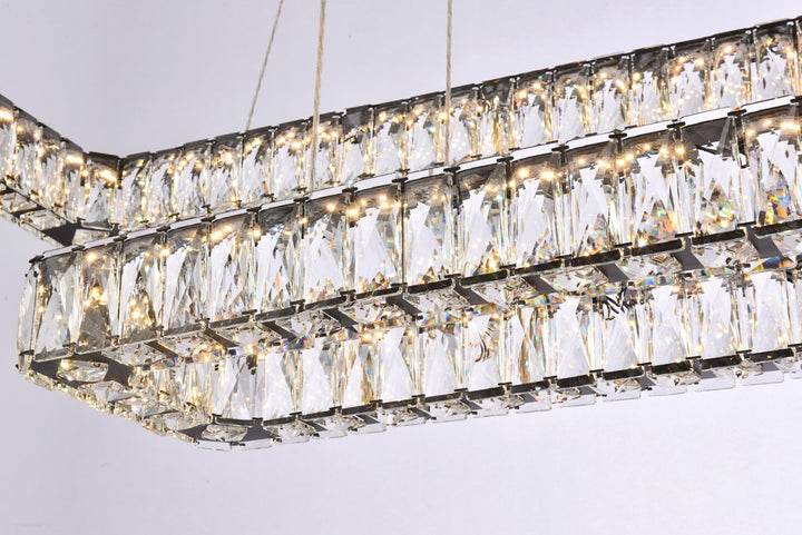 50 Inch Led Triple Rectangle Pendant In Black