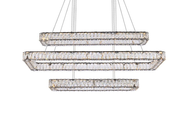 50 Inch Led Triple Rectangle Pendant In Black