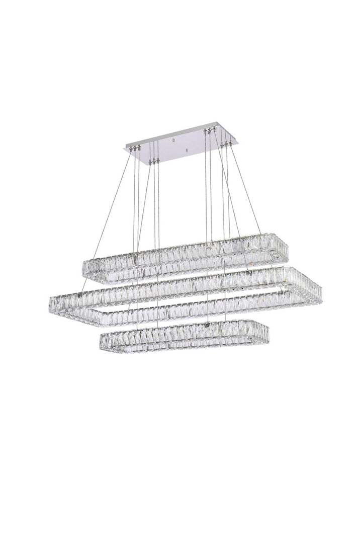 50 Inch Led Triple Rectangle Pendant In Chrome