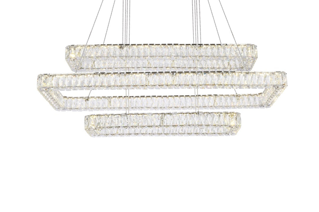 50 Inch Led Triple Rectangle Pendant In Chrome