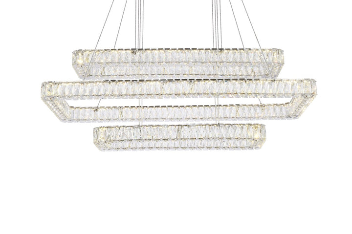 50 Inch Led Triple Rectangle Pendant In Chrome