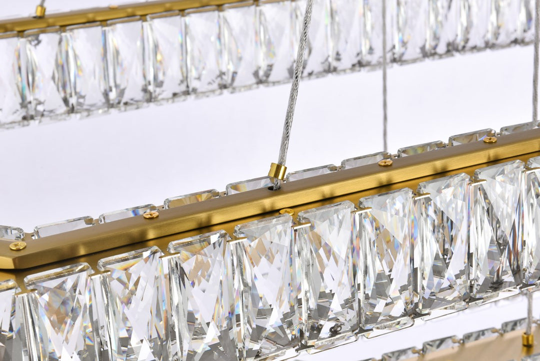 50 Inch Led Triple Rectangle Pendant In Gold