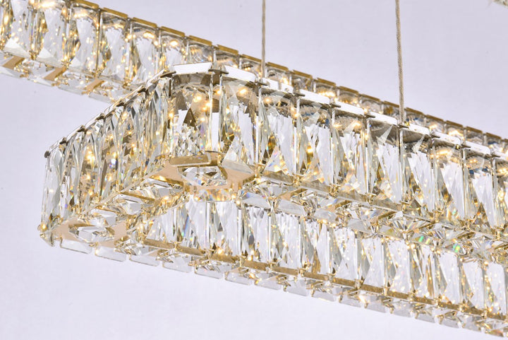 50 Inch Led Triple Rectangle Pendant In Gold