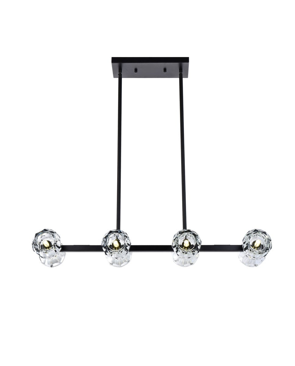 31 Inch Pendant Light In Black by Elegant Lighting