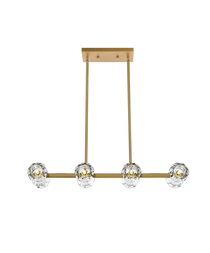 31 Inch Pendant Light In Satin Gold by Elegant Lighting