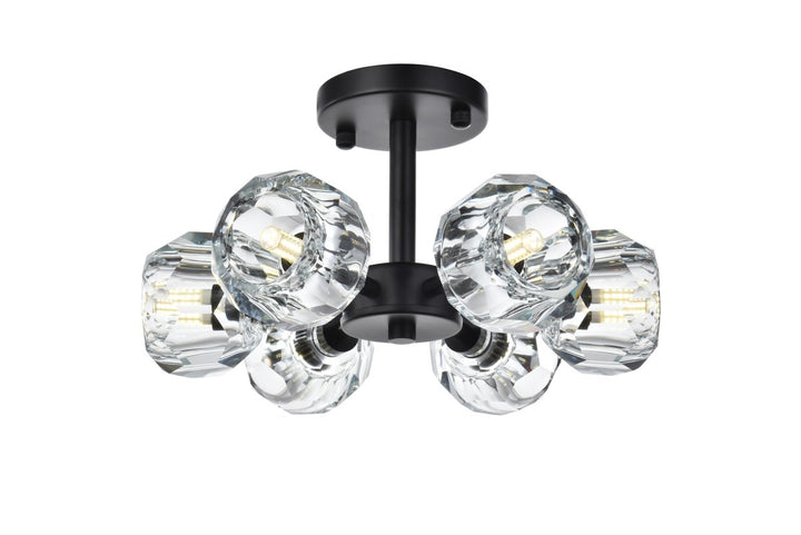 14 Inch Flush Mount In Black by Elegant Lighting