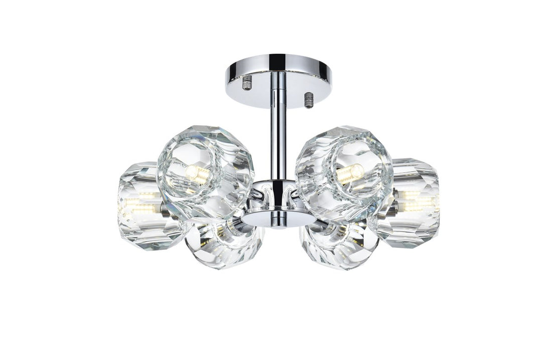 14 Inch Flush Mount In Chrome by Elegant Lighting