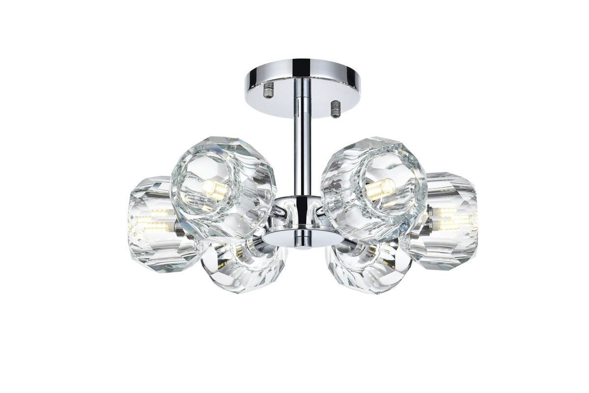 14 Inch Flush Mount In Chrome by Elegant Lighting