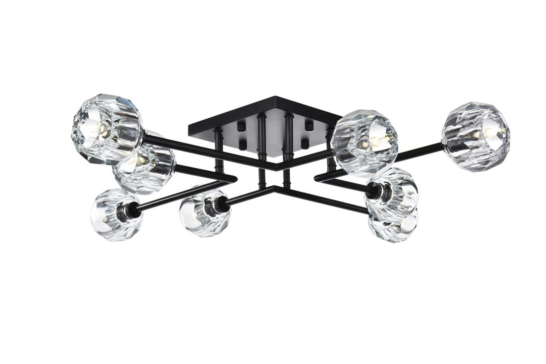 31 Inch Flush Mount In Black by Elegant Lighting
