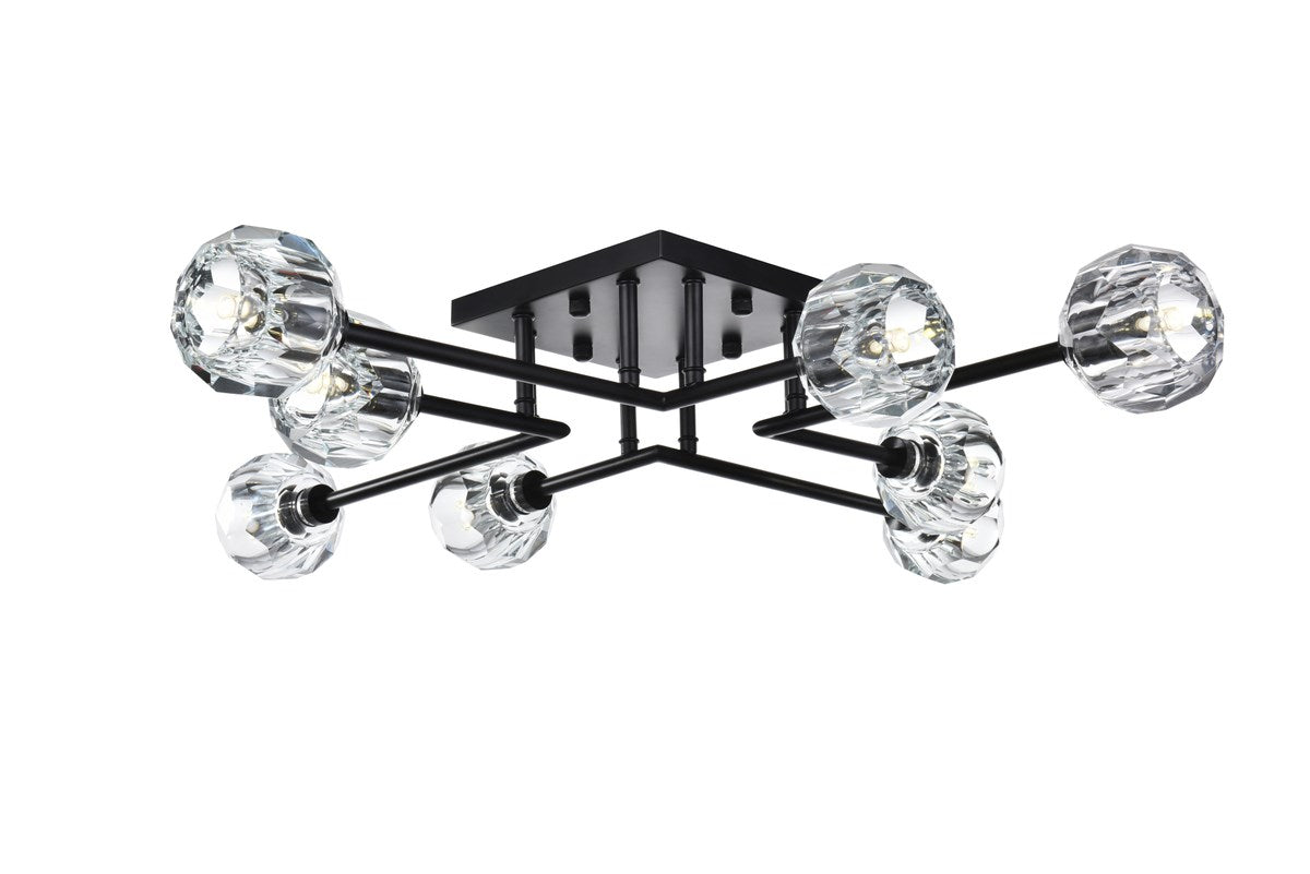 31 Inch Flush Mount In Black by Elegant Lighting