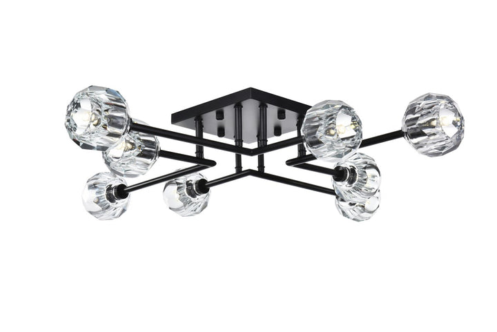 31 Inch Flush Mount In Black by Elegant Lighting