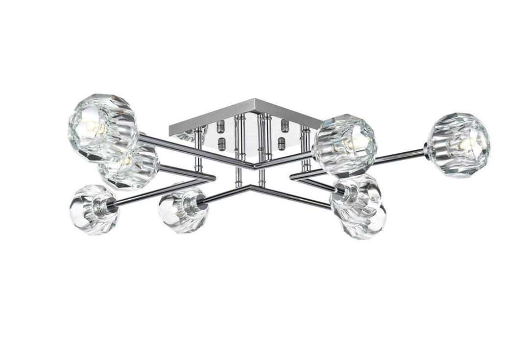 31 Inch Flush Mount In Chrome by Elegant Lighting