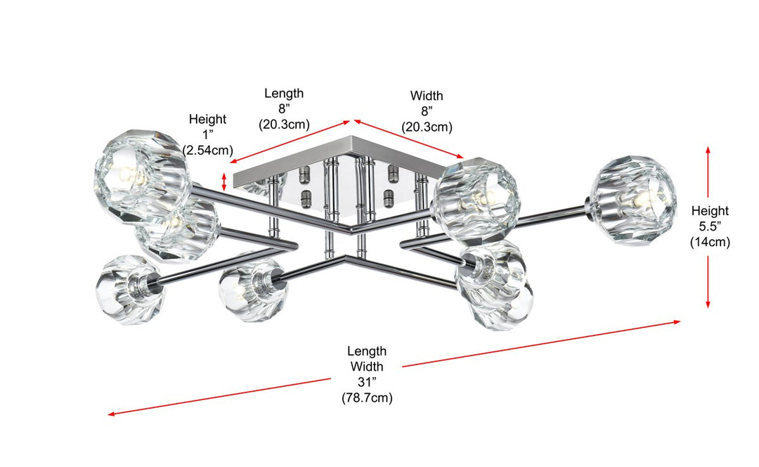 31 Inch Flush Mount In Chrome