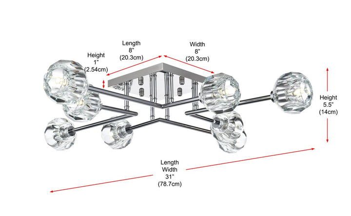 31 Inch Flush Mount In Chrome