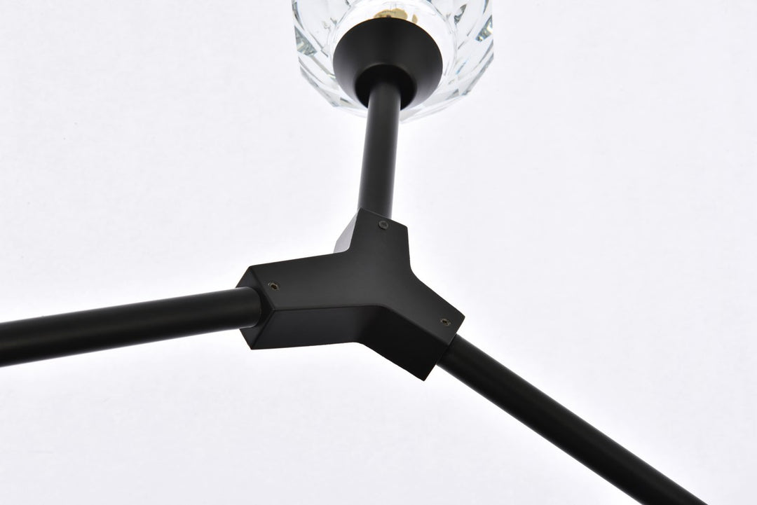 4 Light Pendant In Black
