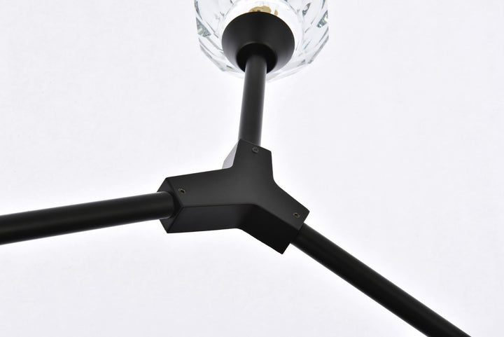 4 Light Pendant In Black