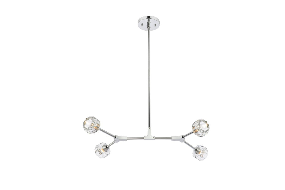 4 Light Pendant In Chrome by Elegant Lighting