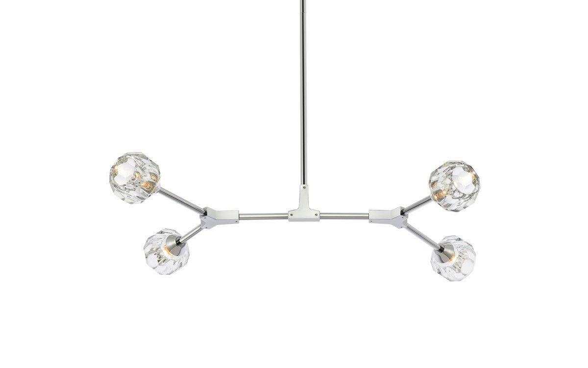 4 Light Pendant In Chrome