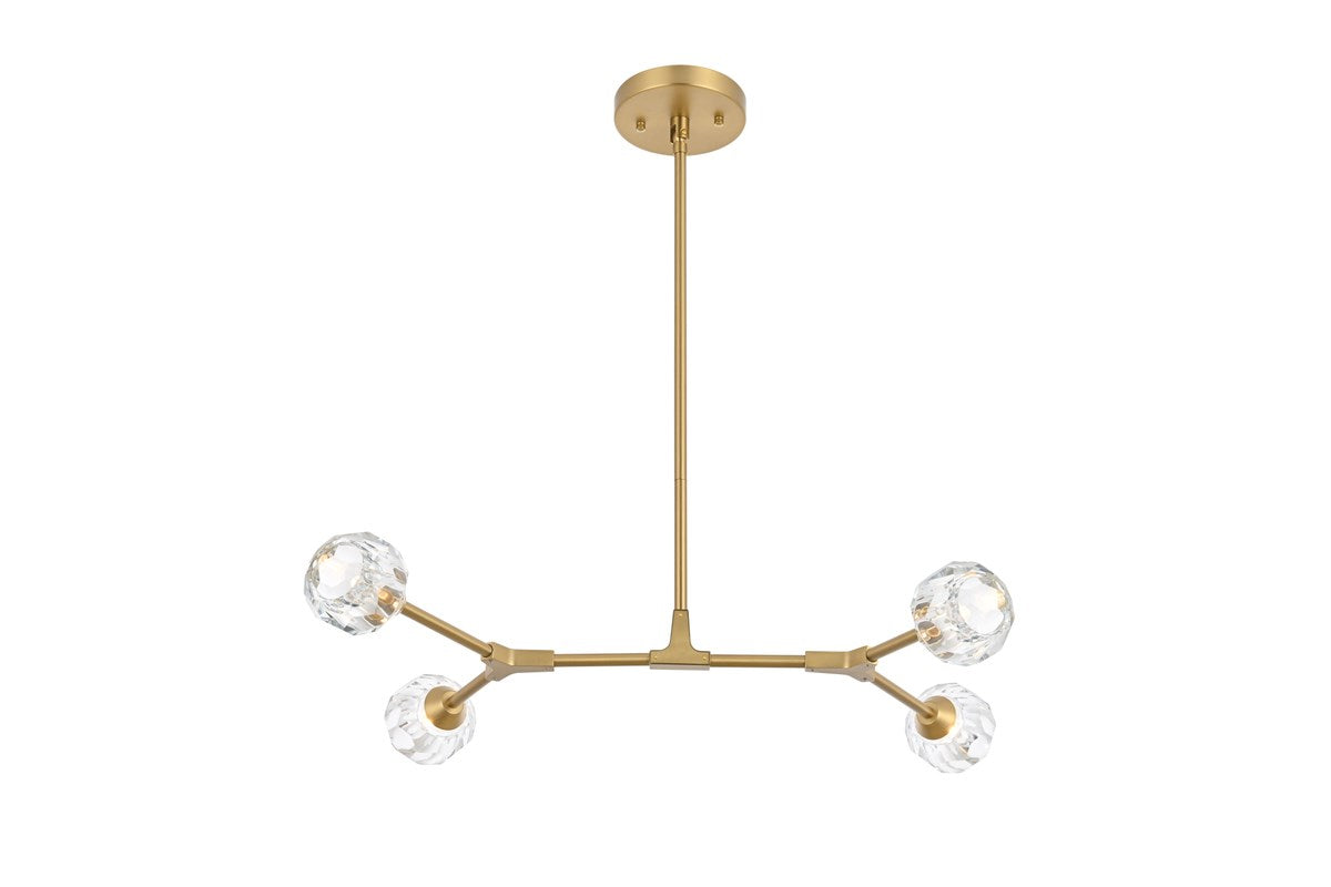 4 Light Pendant In Gold by Elegant Lighting