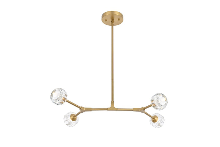 4 Light Pendant In Gold by Elegant Lighting