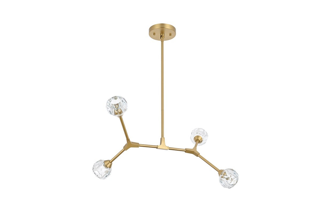 4 Light Pendant In Gold