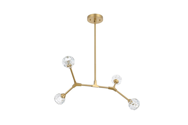 4 Light Pendant In Gold