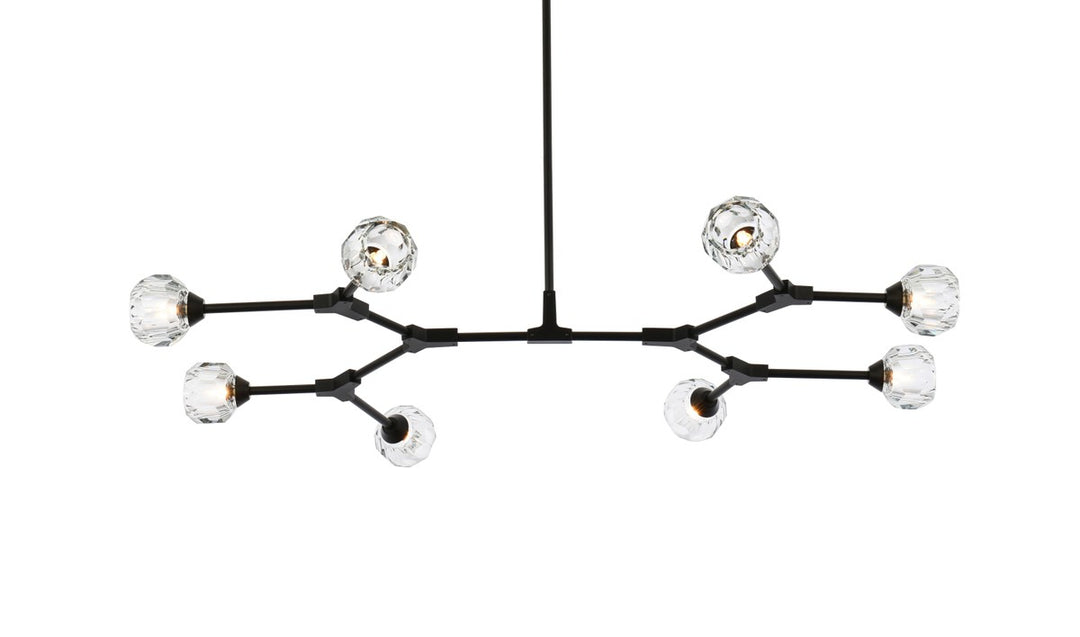 8 Light Pendant In Black