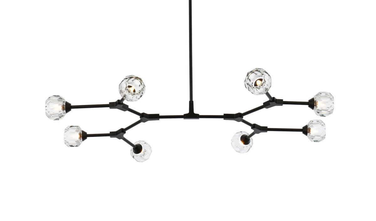8 Light Pendant In Black