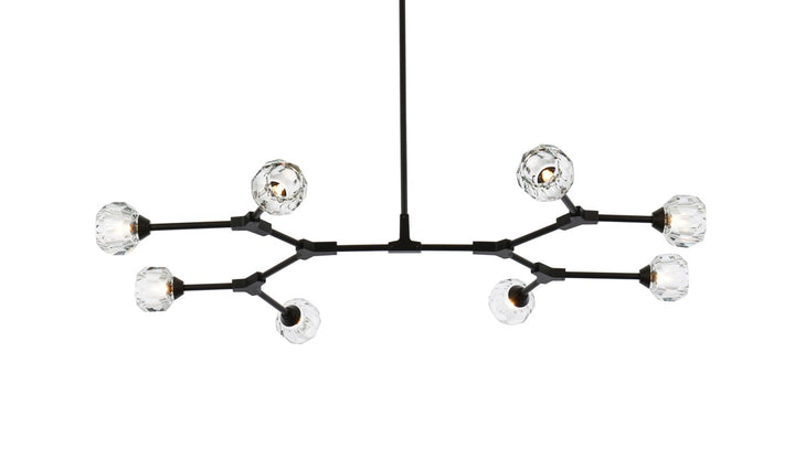 8 Light Pendant In Black