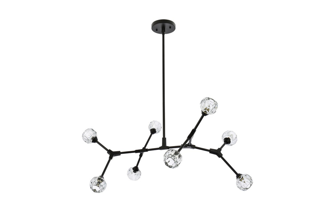 8 Light Pendant In Black